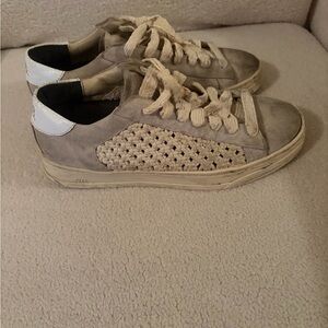 P448 Gray and Cream Sneakers
